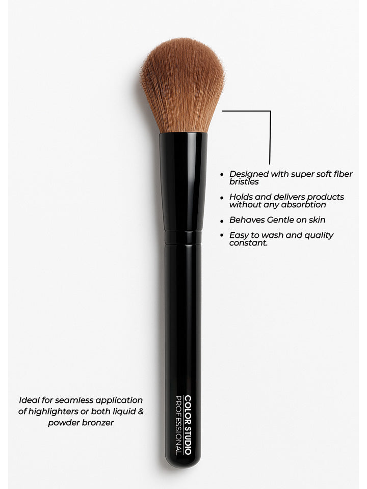 FLAME HIGHLIGHTER BRUSH - PRO MAKEUP BRUSHES COLOR STUDIO