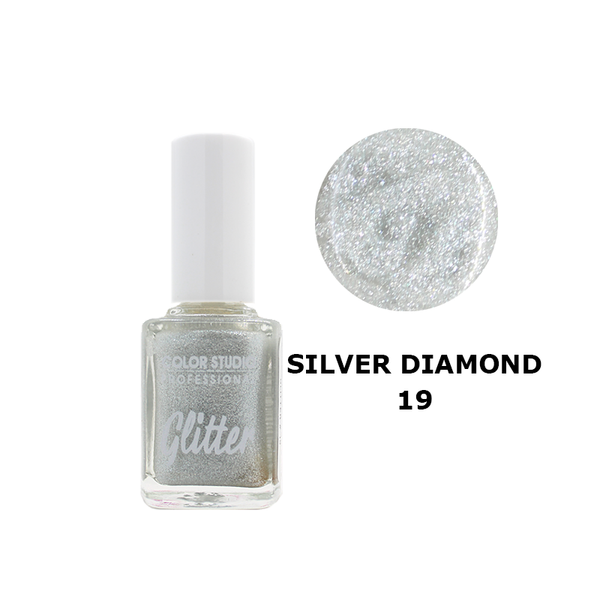 Glitter Nail Colors - Silver Diamond 19 - COLORSTUDIOMAKEUP