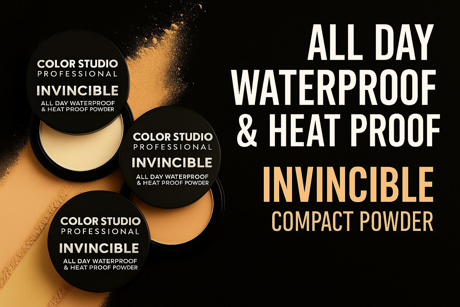 Color Studio Invincible Powder – Waterproof, Heat-Proof, Face Powder Compact